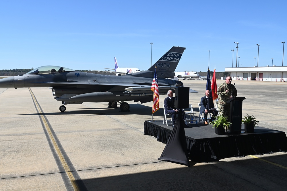 South Carolina Air National Guard press conference at Columbia Metropolitan Airport