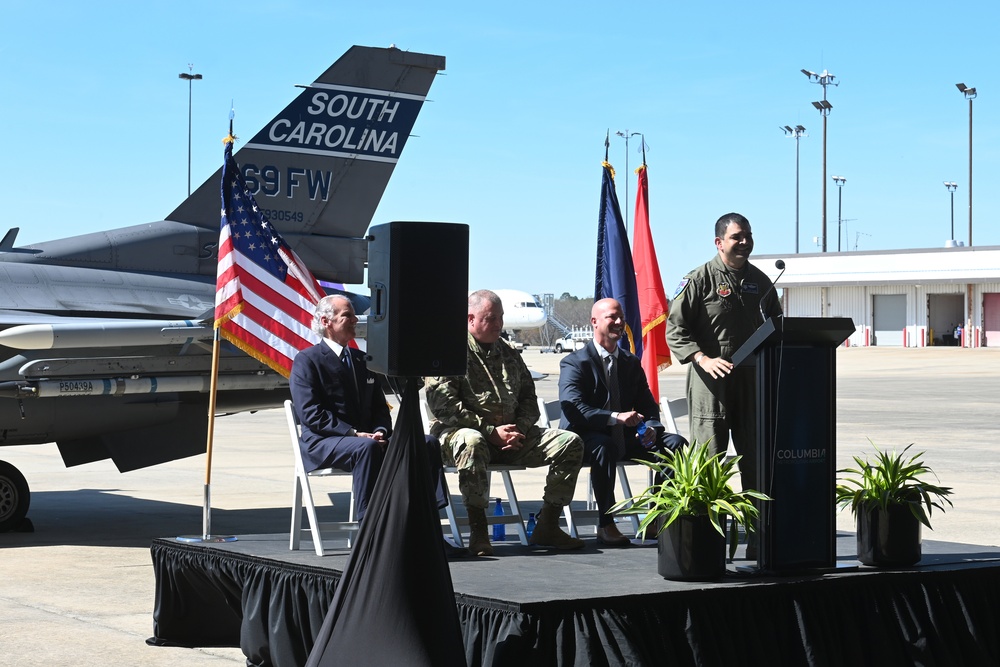 South Carolina Air National Guard press conference at Columbia Metropolitan Airport