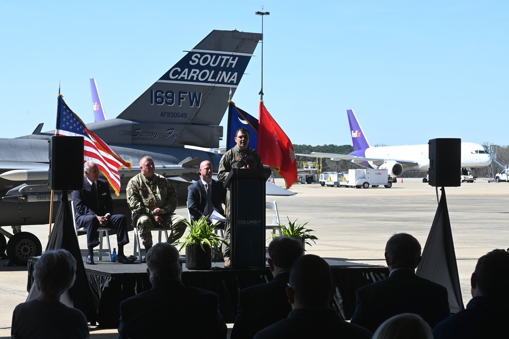 South Carolina Air National Guard press conference at Columbia Metropolitan Airport