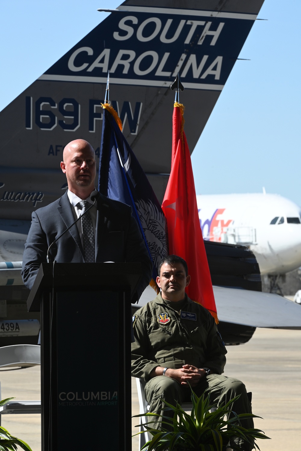 South Carolina Air National Guard press conference at Columbia Metropolitan Airport