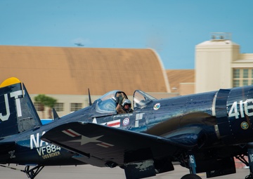 &quot;Korean War Hero&quot; F4U-4 Corsair lands at MacDill for Tampa Bay AirFest 2022