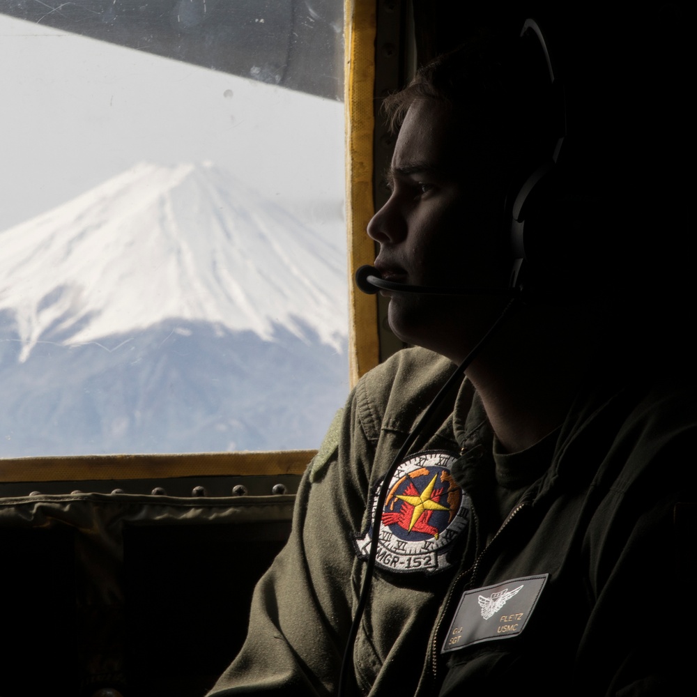 Sumos Refuel F-35's during CAS near Mt. Fuji