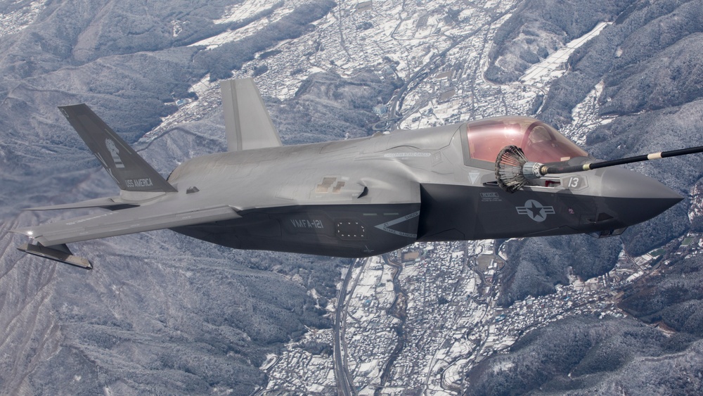 Sumos Refuel F-35's during CAS near Mt. Fuji