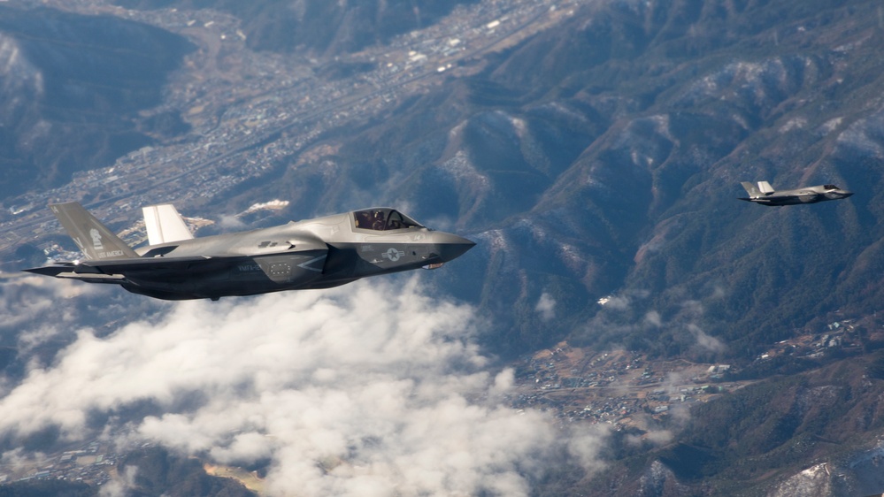 Sumos Refuel F-35's during CAS near Mt. Fuji