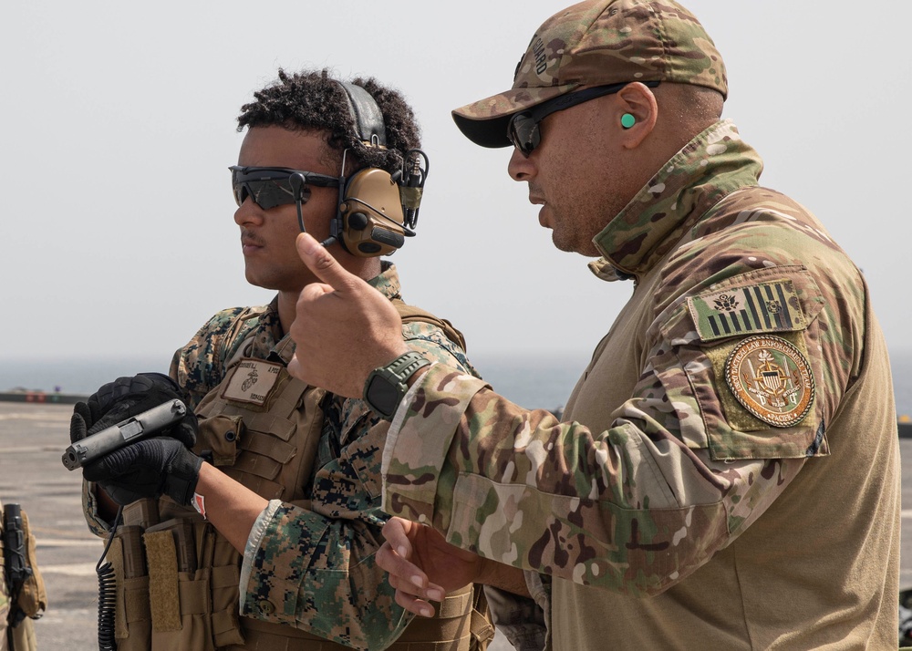 USS Hershel &quot;Woody&quot; Williams (ESB 4) Conducts Small-Arms, Live-Fire Training