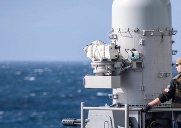 Phalanx Close-in Weapons System Conducts a Test Fire