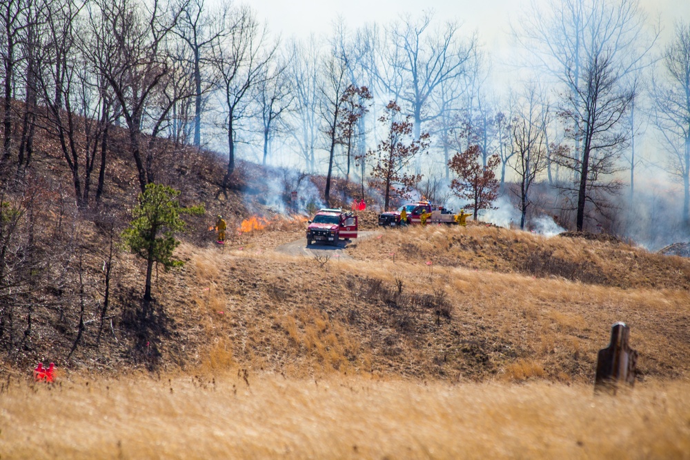 Firefight back burning on the range