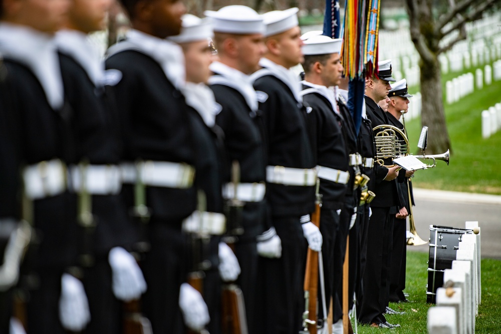 Military Funeral Honors with Funeral Escort are Conducted for U.S. Navy Seaman 1st Class Walter C. Stein in Section 36