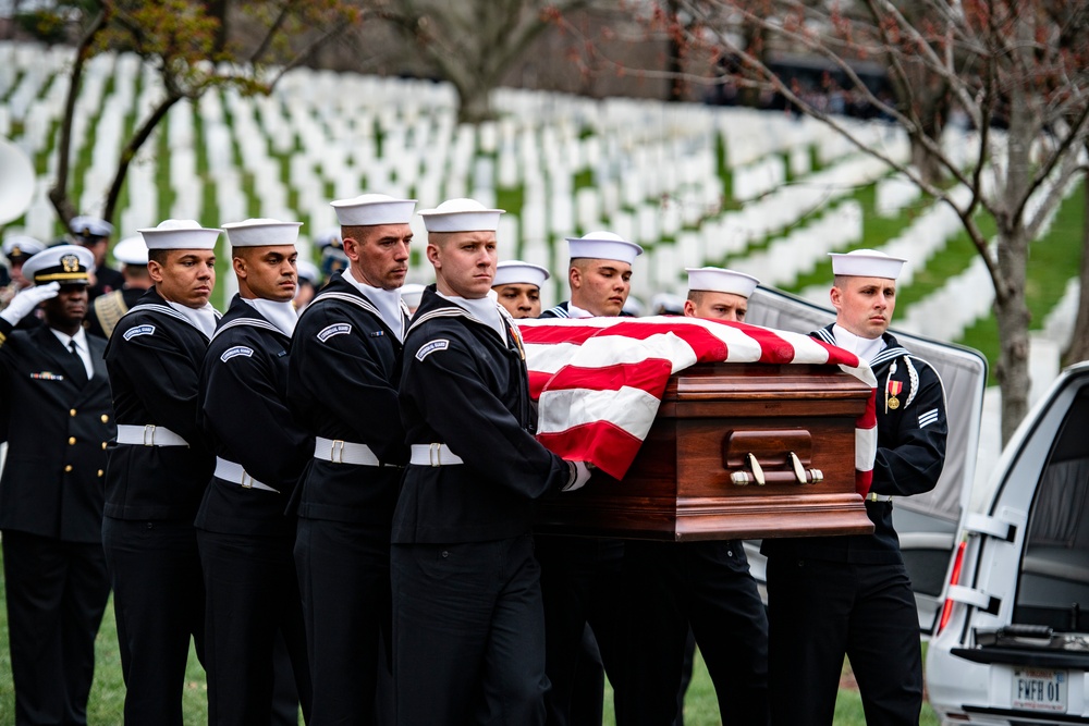 Military Funeral Honors with Funeral Escort are Conducted for U.S. Navy Seaman 1st Class Walter C. Stein in Section 36