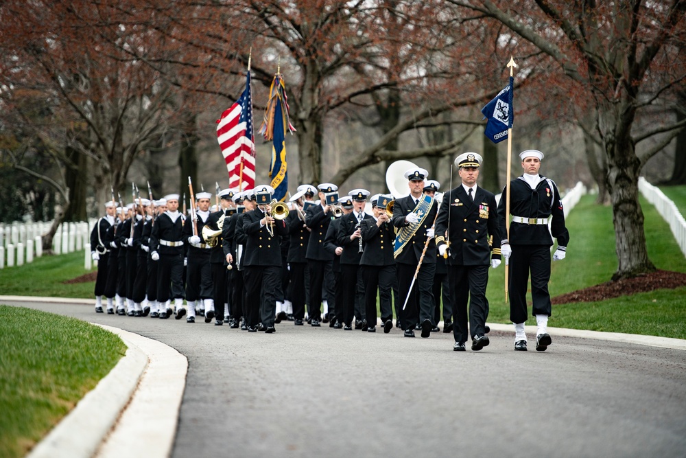 Military Funeral Honors with Funeral Escort are Conducted for U.S. Navy Seaman 1st Class Walter C. Stein in Section 36