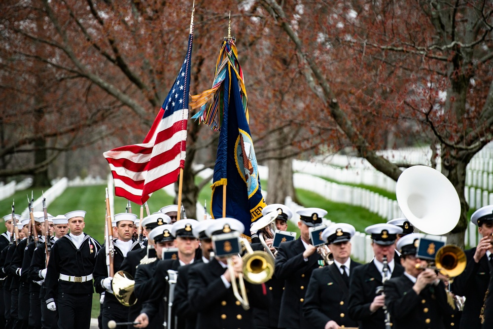Military Funeral Honors with Funeral Escort are Conducted for U.S. Navy Seaman 1st Class Walter C. Stein in Section 36