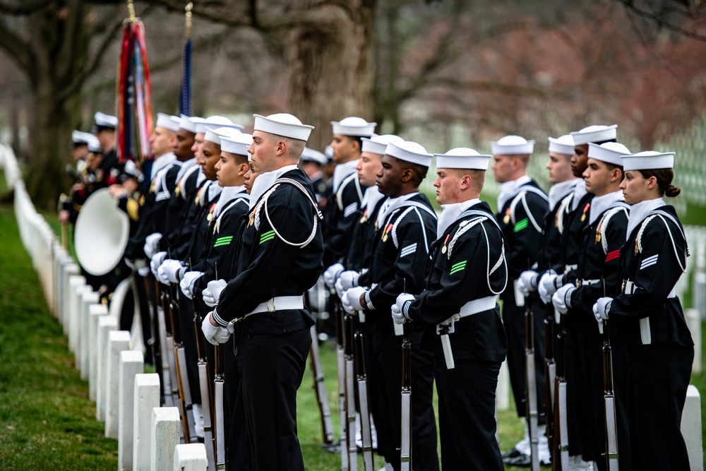 Military Funeral Honors with Funeral Escort are Conducted for U.S. Navy Seaman 1st Class Walter C. Stein in Section 36