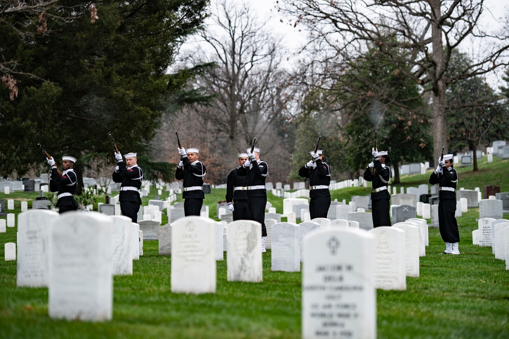 Military Funeral Honors with Funeral Escort are Conducted for U.S. Navy Seaman 1st Class Walter C. Stein in Section 36