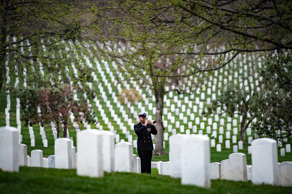 Military Funeral Honors with Funeral Escort are Conducted for U.S. Navy Seaman 1st Class Walter C. Stein in Section 36