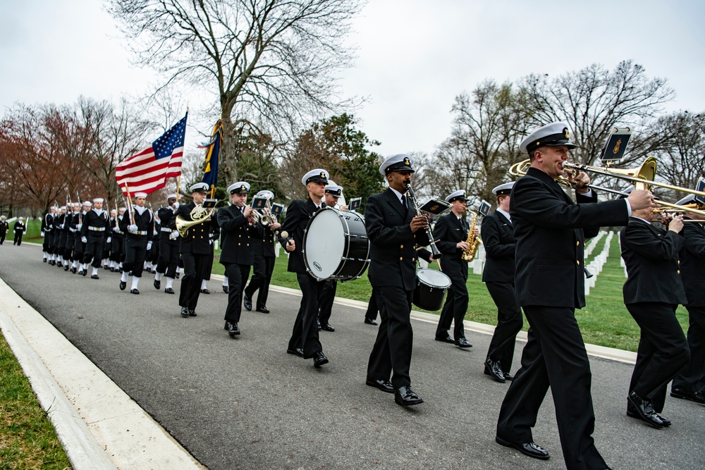 Military Funeral Honors with Funeral Escort are Conducted for U.S. Navy Seaman 1st Class Walter C. Stein in Section 36