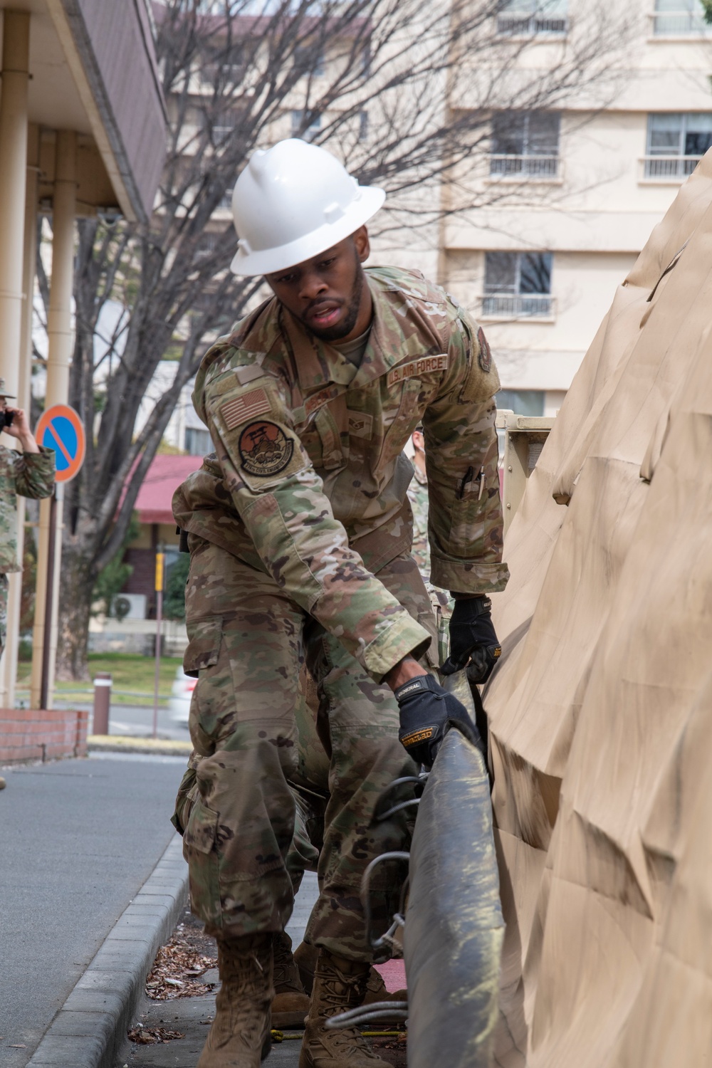 Yokota removes outdoor COVID testing tent site