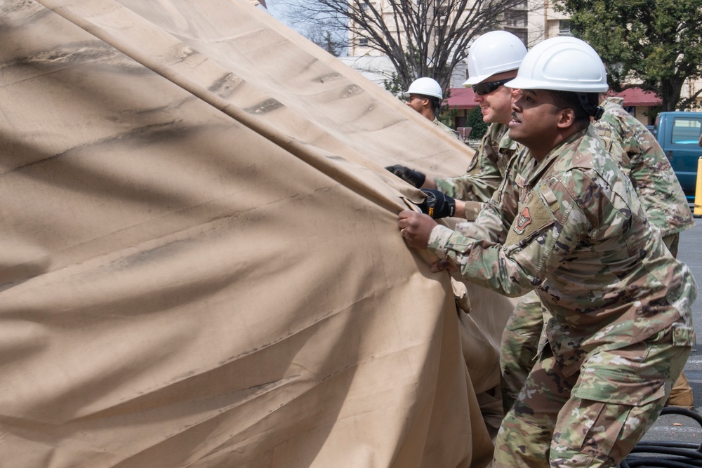 Yokota removes outdoor COVID testing tent site