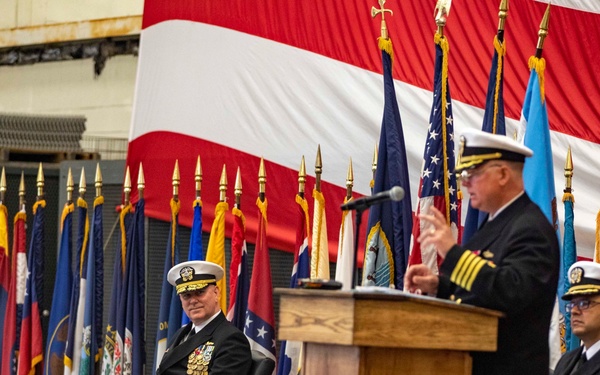 USS Normandy Holds Change of Command