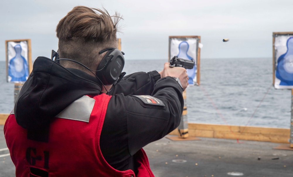 Sailor Participates In A Small Arms Shoot