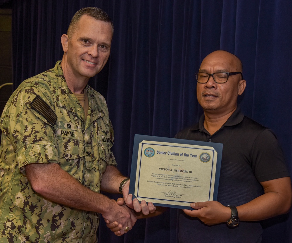 NSF Diego Garcia Awards at Quarters - March