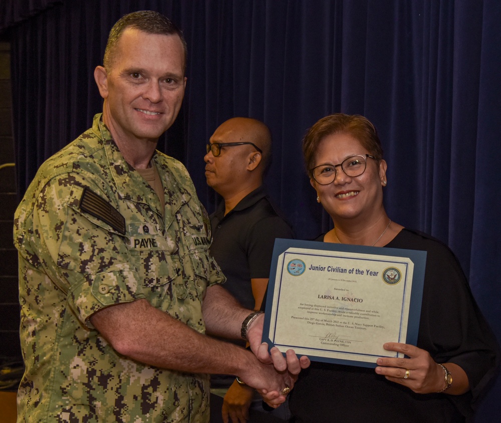 NSF Diego Garcia Awards at Quarters - March