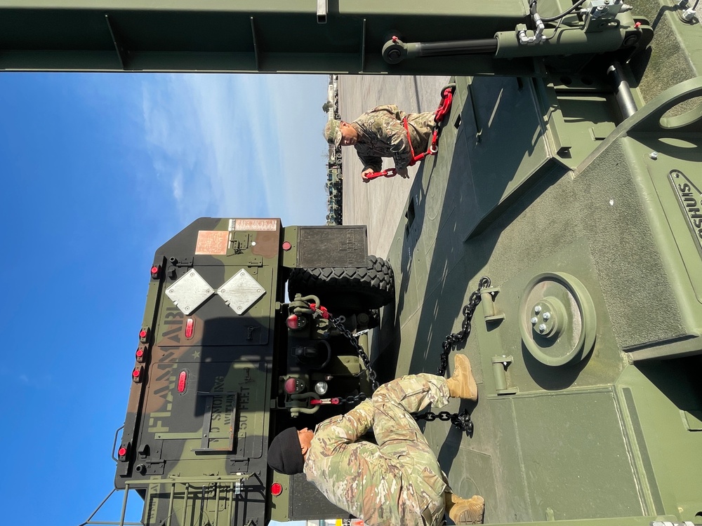 96th Trans deploys to Europe, helps move Army Prepositioned Stock-2 using APS-2 HETs