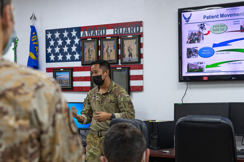 The language of medicine: Coalition partners tour the 405 EAES