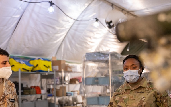 The language of medicine: Coalition partners tour the 405th EAES