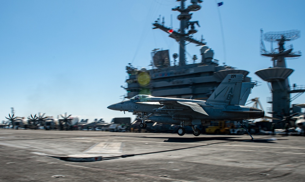 The Harry S. Truman Carrier Strike Group is on a scheduled deployment in the U.S. Sixth Fleet area of operations in support of naval operations to maintain maritime stability and security.