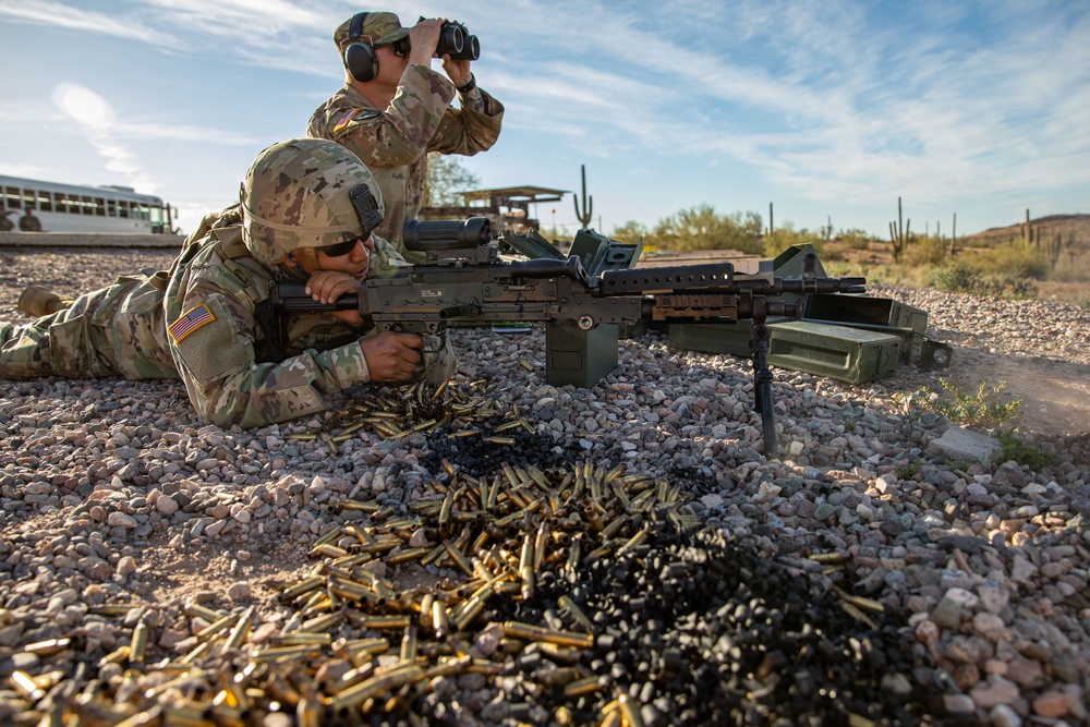 2022 Best Warrior Competitors Fire Machine Guns in Florence, Ariz.