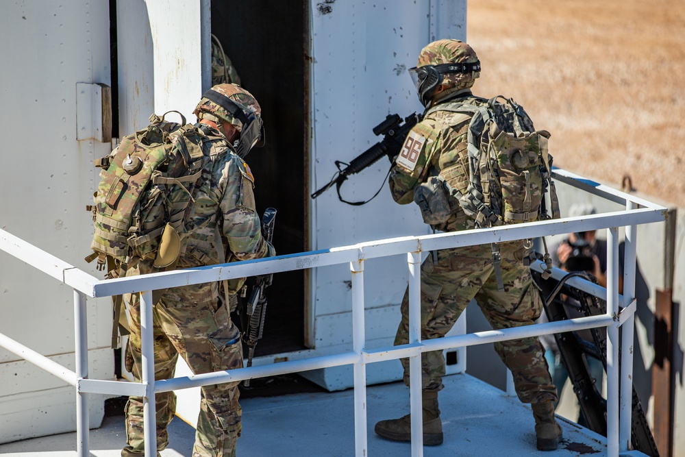2022 Best Warrior Competitors Conduct a Military Operations on Urbanized Terrain (MOUT) Exercise in Florence, Ariz.