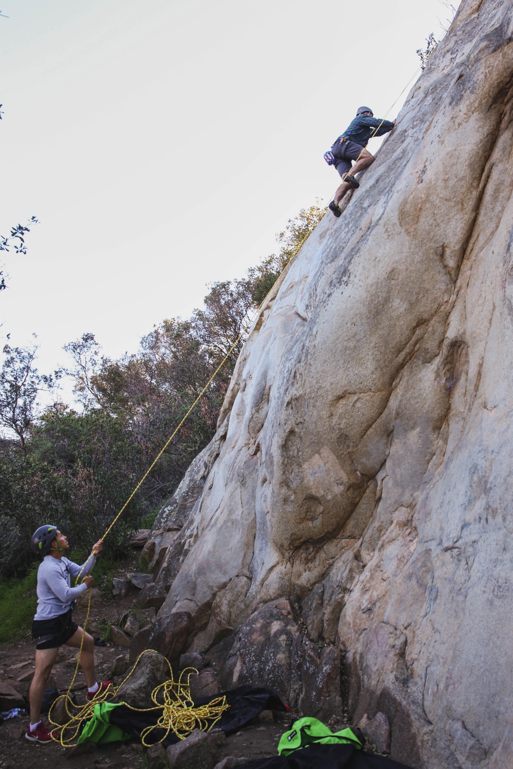 Marines with 1st Transportation Battalion Try Rock Climbing