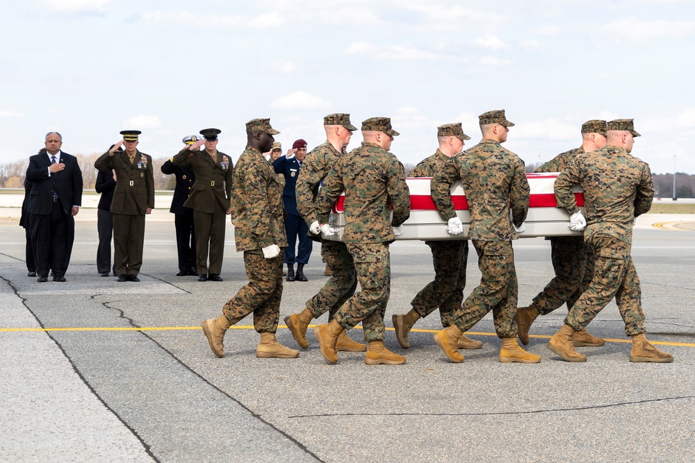 Marine Corps Capt. Ross Reynolds honored in dignified transfer March 25