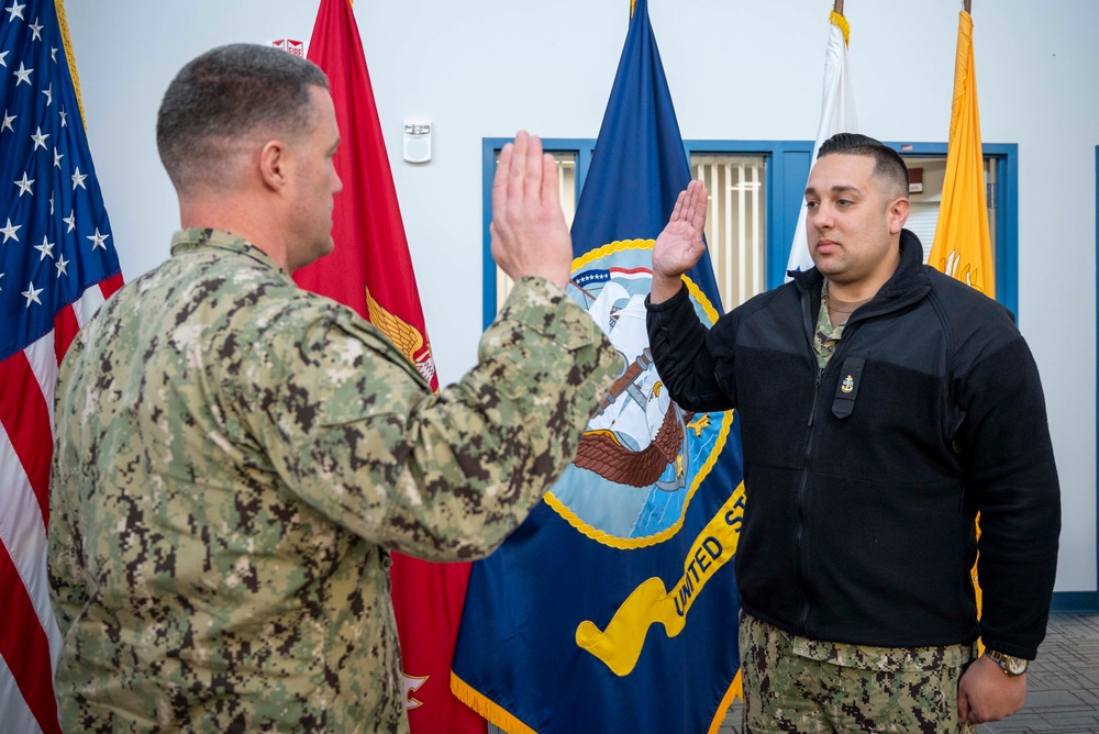 Carlisle native reenlists in the Navy