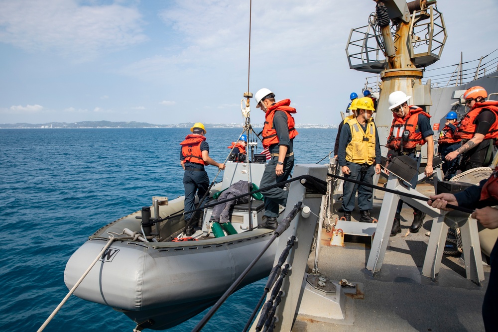 Sailors Aboard USS Ralph Johnson (DDG 114) Conduct Small Boat Operations