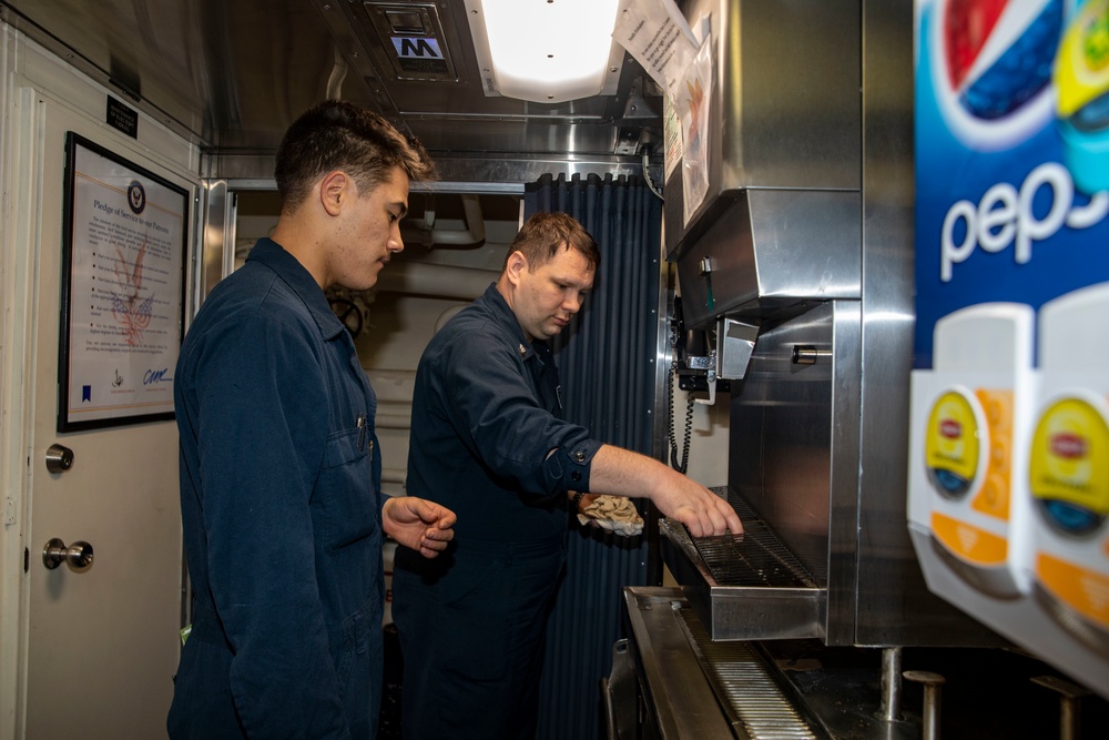 Sailors Conduct Maintenance Aboard USS Ralph Johnson (DDG 114)