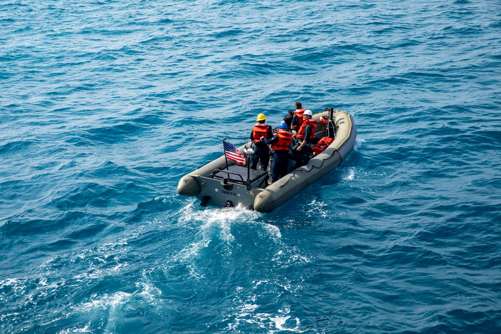 Sailors Aboard USS Ralph Johnson (DDG 114) Conduct Small Boat Operations