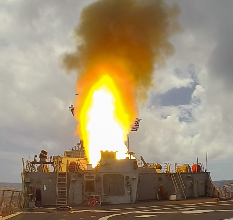 USS Milius Launches SM 2