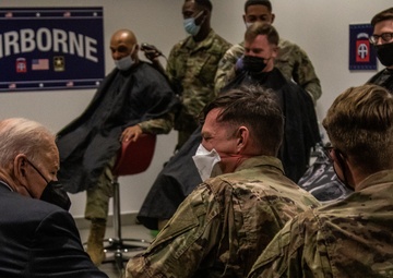 President Joseph R. Biden Jr. visit Paratroopers in the 82nd Airborne Division in Poland