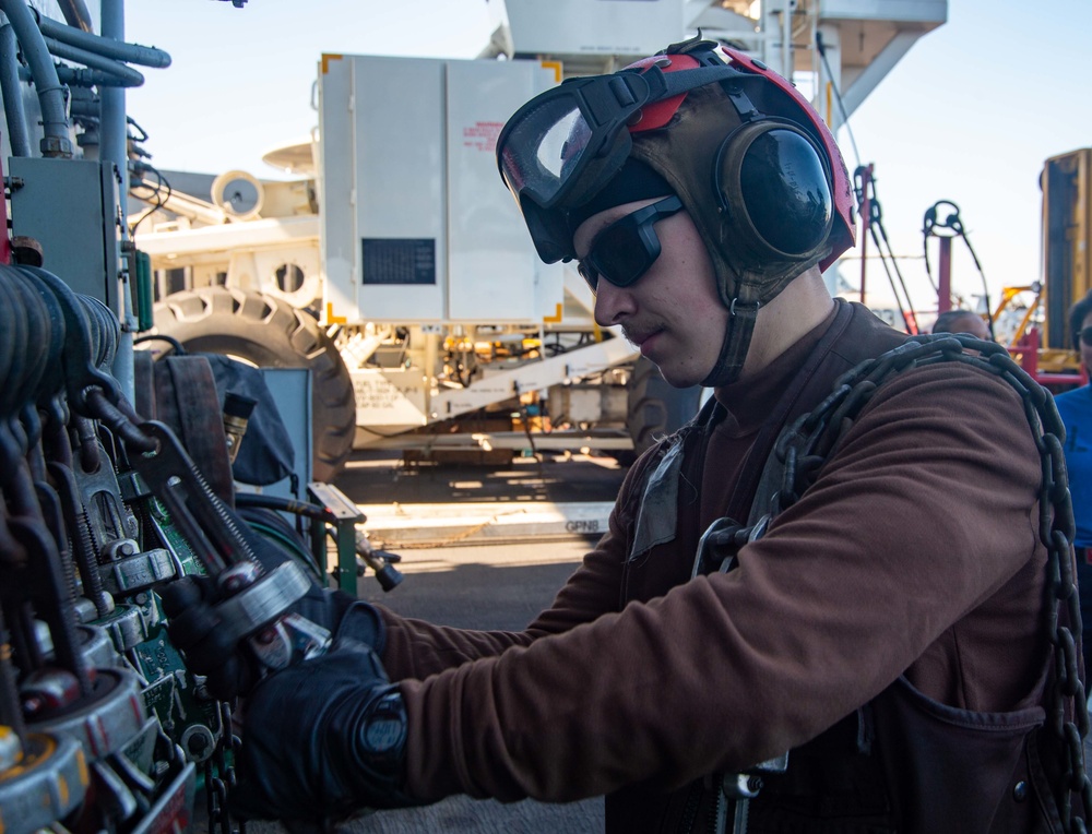 The Harry S. Truman Carrier Strike Group is on a scheduled deployment in the U.S. Sixth Fleet area of operations in support of naval operations to maintain maritime stability and security.