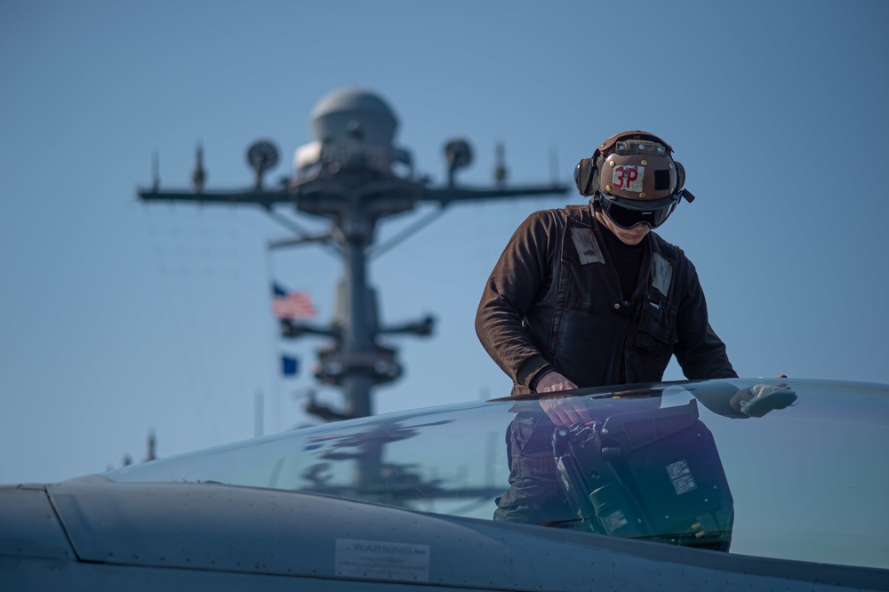 The Harry S. Truman Carrier Strike Group is on a scheduled deployment in the U.S. Sixth Fleet area of operations in support of naval operations to maintain maritime stability and security.