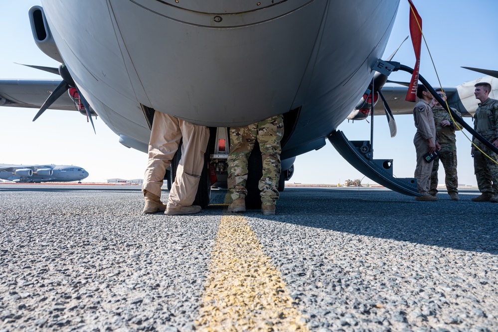 A perfect fit: a P-19C is loaded inside a Hercules