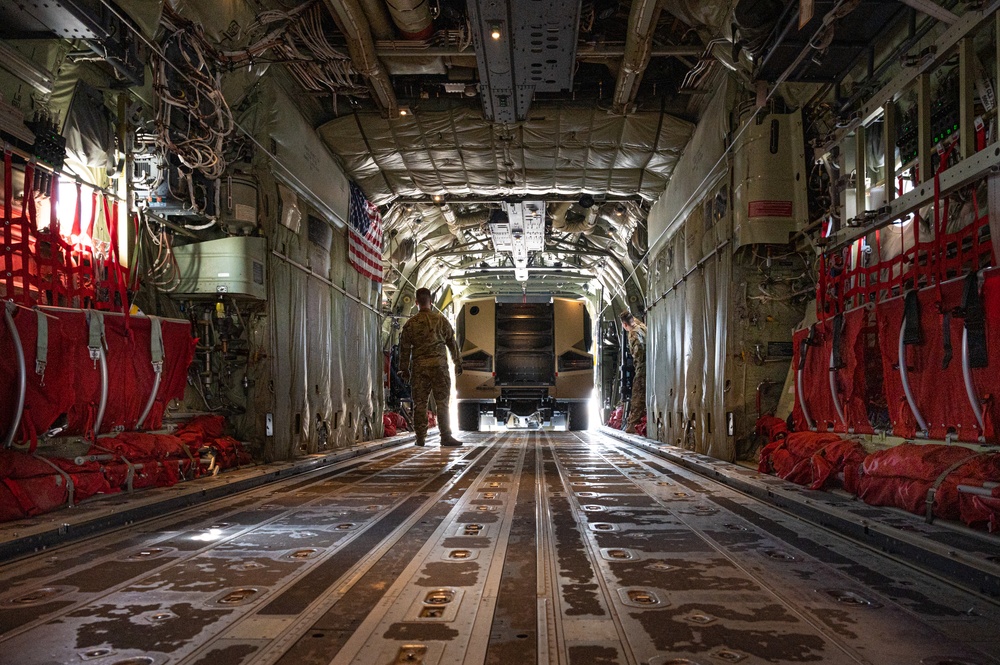 A perfect fit: a P-19C is loaded inside a Hercules