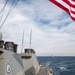 Arleigh Burke-class guided-missile destroyer USS Mitscher (DDG 57) conducts a passing exercise with Turkish Navy Oliver Hazard Perry-class frigate TCG Giresun (F 491)