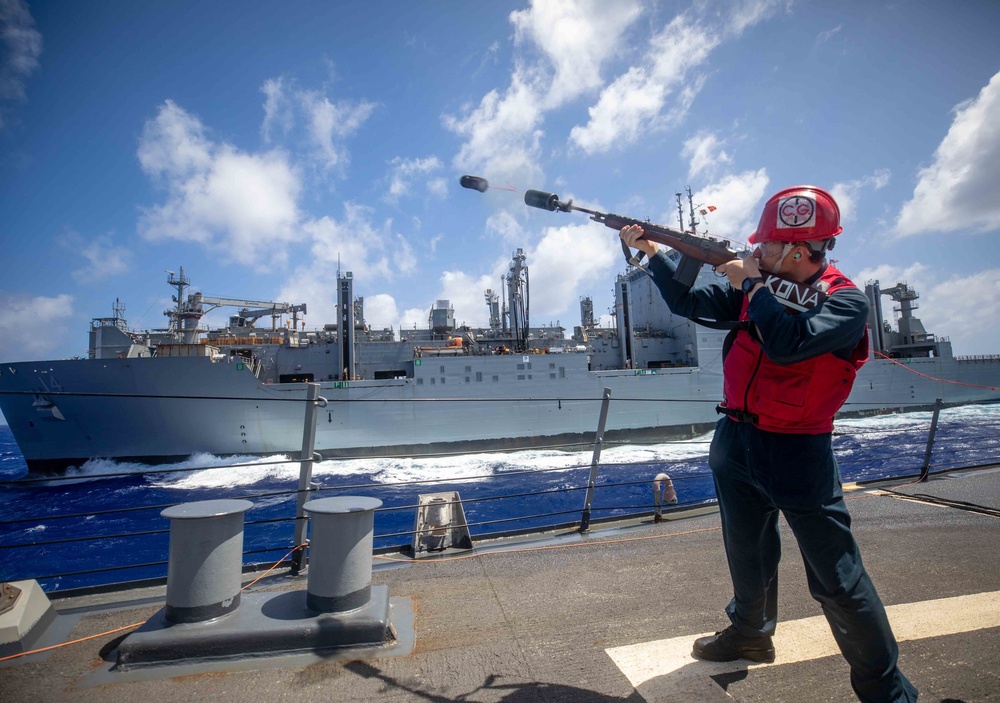 USS Milius RAS With USNS Ceasar Chavez