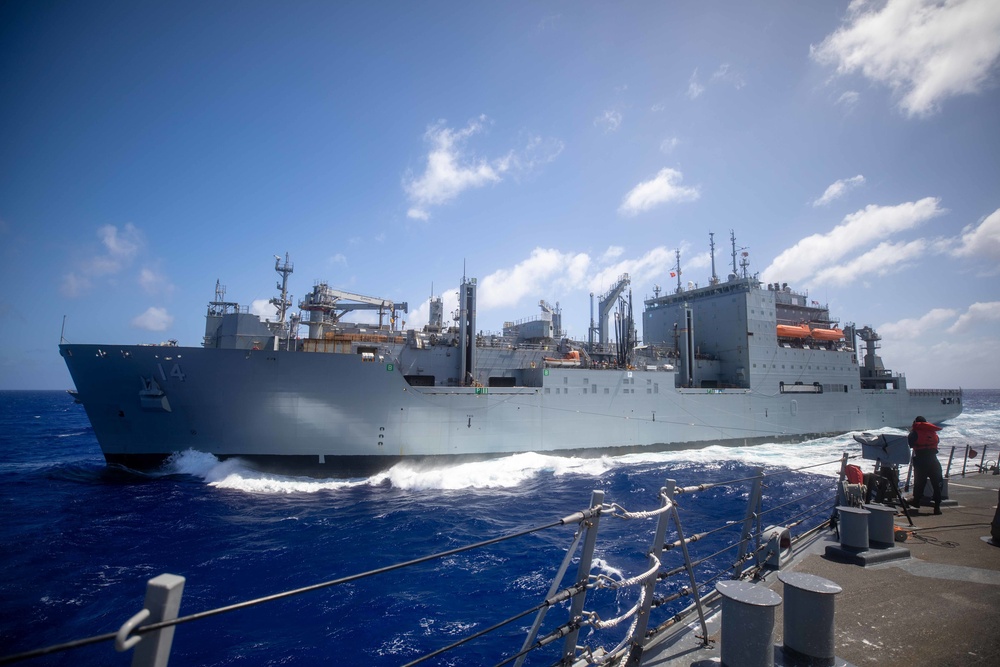 USS Milius RAS With USNS Ceasar Chavez