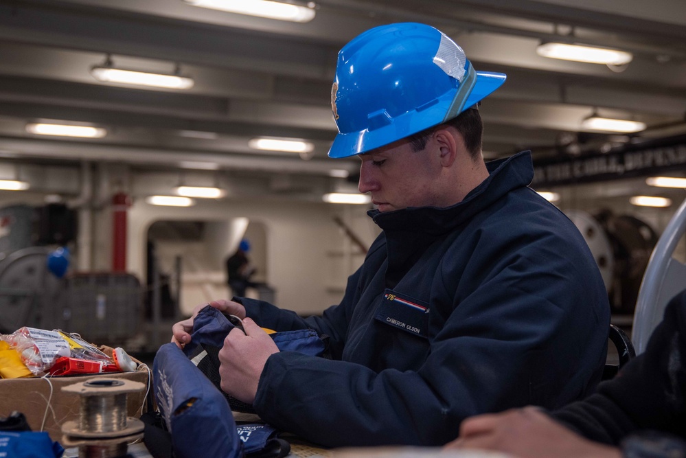 USS Ronald Reagan (CVN 76) Life Preserver Maintenance