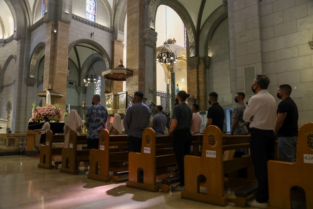 Abraham Lincoln conducts community relations project at The Minor Basilica and Metropolitan Cathedral of the Immaculate Conception