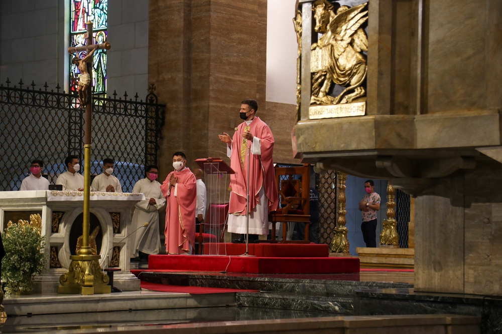 Abraham Lincoln conducts community relations project at The Minor Basilica and Metropolitan Cathedral of the Immaculate Conception