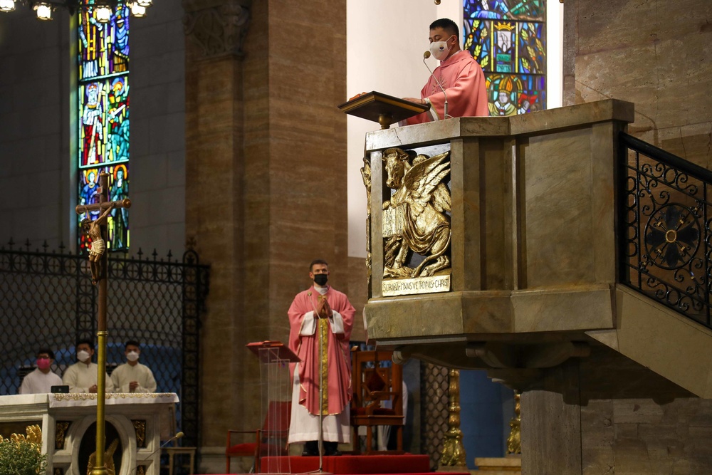 Abraham Lincoln conducts community relations project at The Minor Basilica and Metropolitan Cathedral of the Immaculate Conception